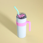 600ml 304 Stainless Steel Thermos Cup with Straw