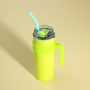 600ml 304 Stainless Steel Thermos Cup with Straw