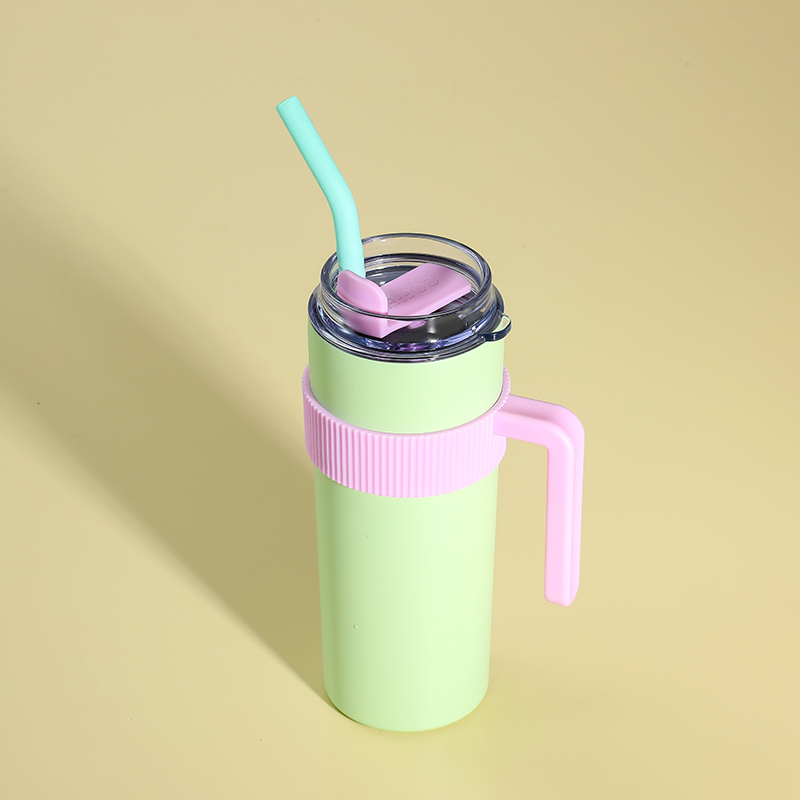 600ml 304 Stainless Steel Thermos Cup with Straw