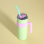 600ml 304 Stainless Steel Thermos Cup with Straw