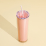 720ml Double-layer Fresh Color Insulated Cup with Straw