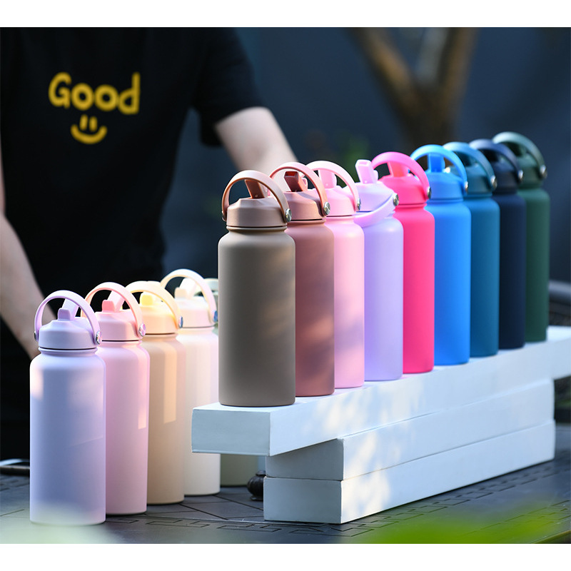 2024 New Sports Water Bottle 1000mL with Straw