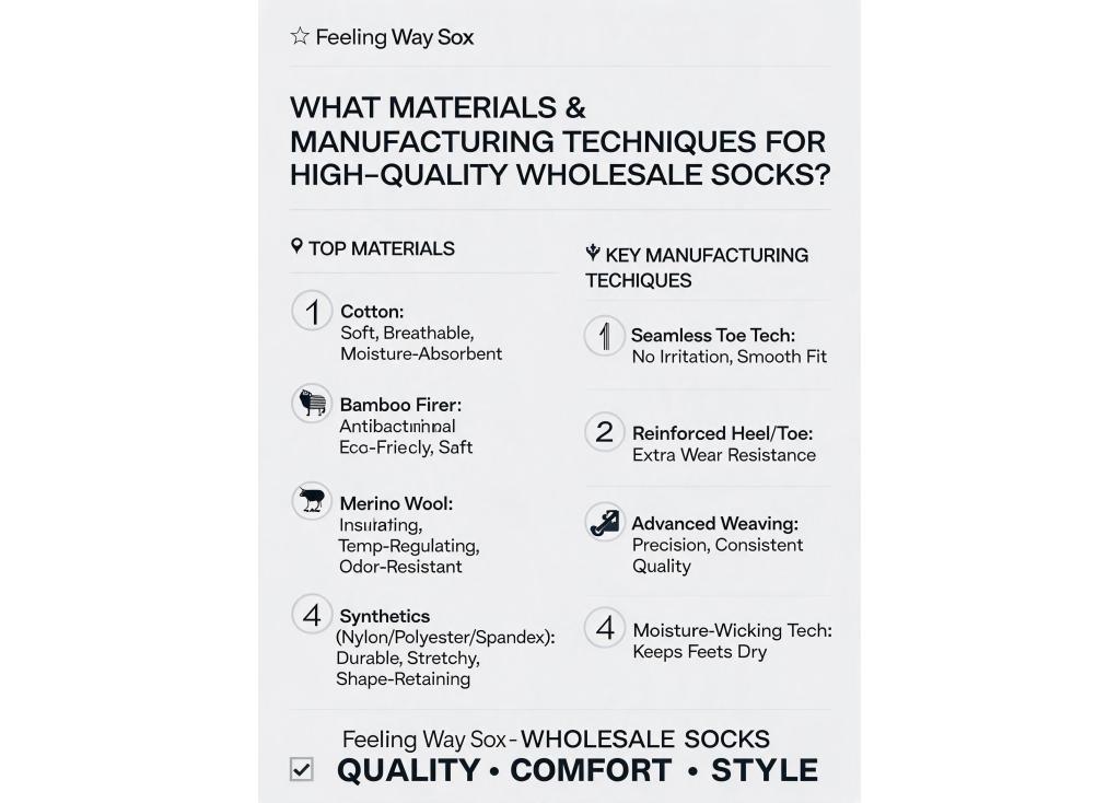 What materials and manufacturing techniques are best for high-quality wholesale socks?