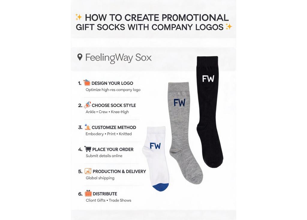 What is the process for creating promotional gift socks with company logos?