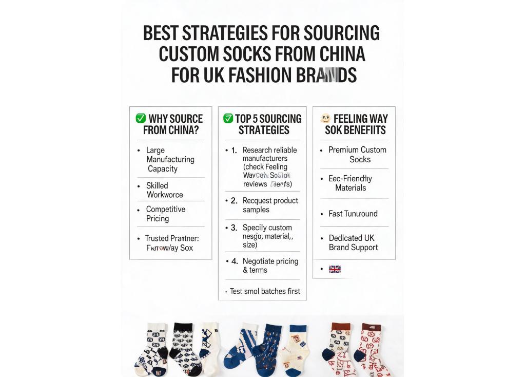 What are the best strategies for sourcing custom socks from China for UK fashion brands?