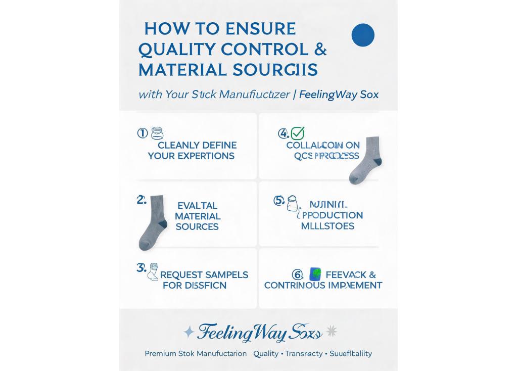 How to ensure quality control and material sourcing with a sock manufacturer?