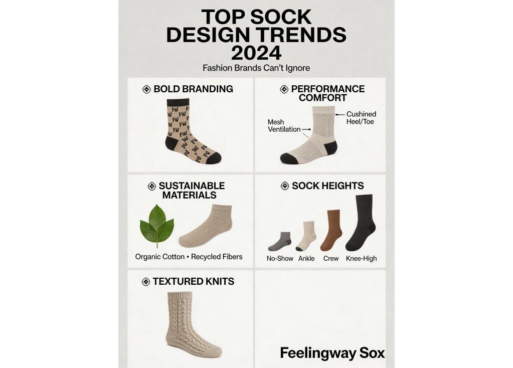 What are the latest sock design trends for fashion brands in 2024?