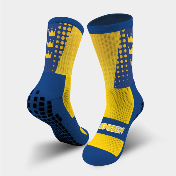 Custom Sweden football team grip sock design