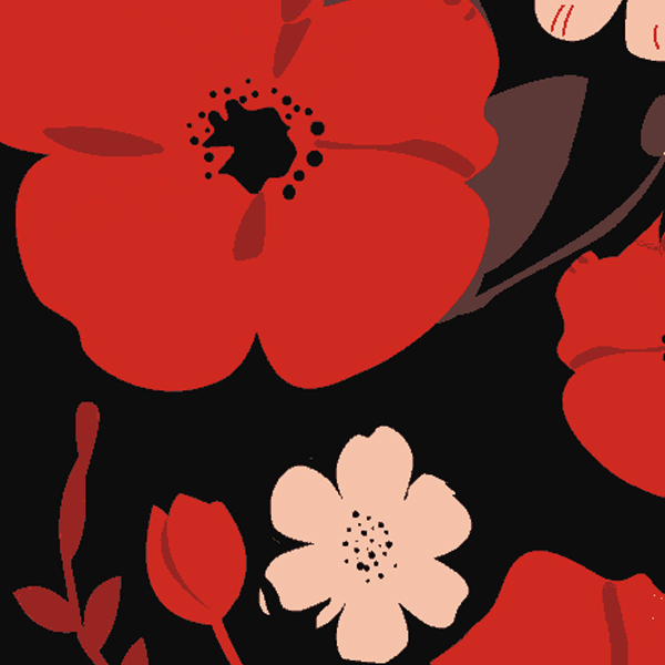 Vintage beautiful blooming red flowers 231129-02