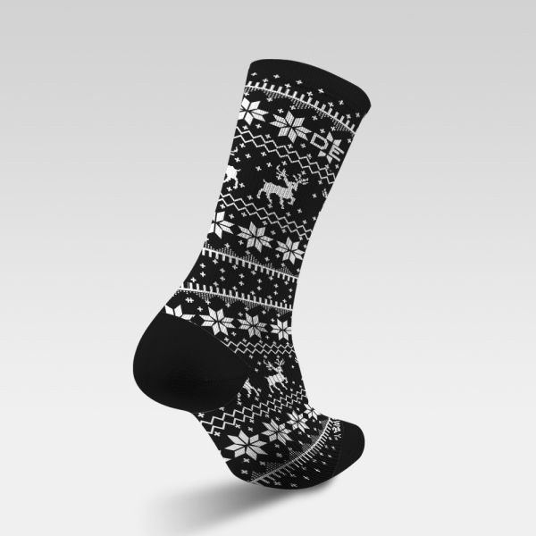 Vintage style geometric snowflakes and deer 231221-06