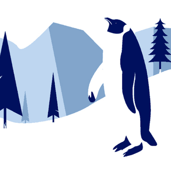 Snow mountain pine penguin snowflake 231127-02