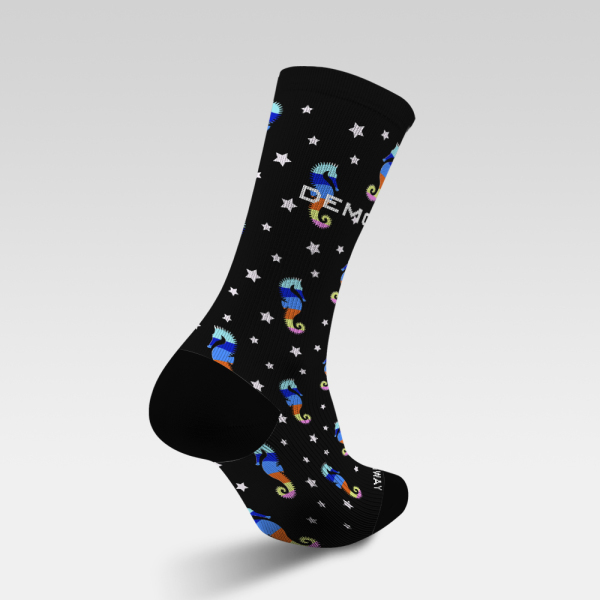 Rainbow-striped seahorses and stars 240108-10