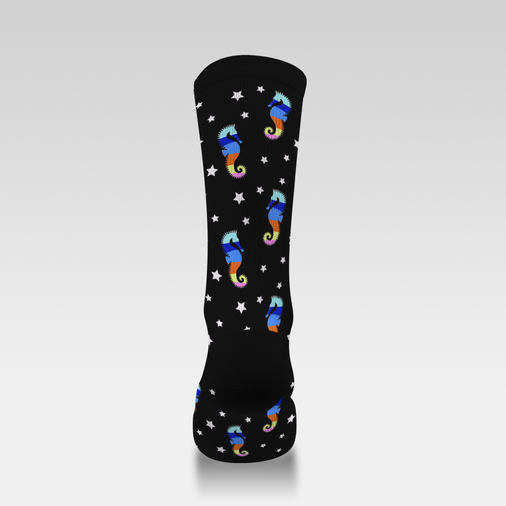 Rainbow-striped seahorses and stars 240108-10