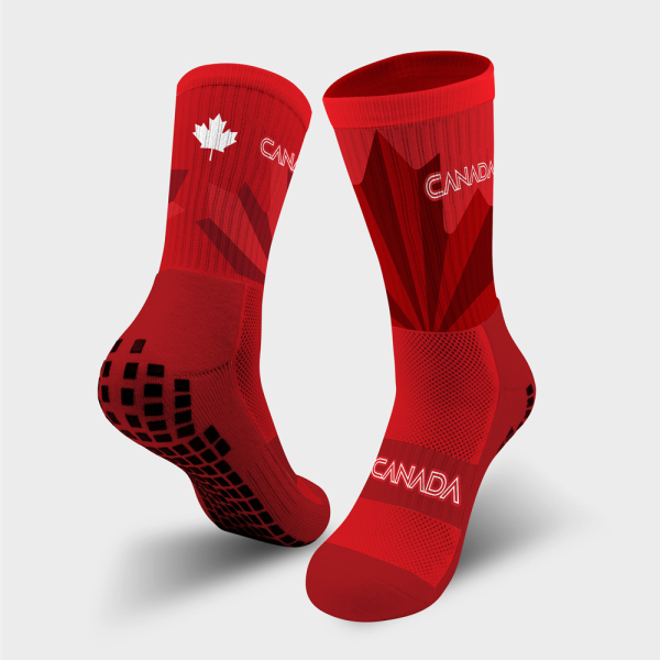 Custom Canada football team grip sock design