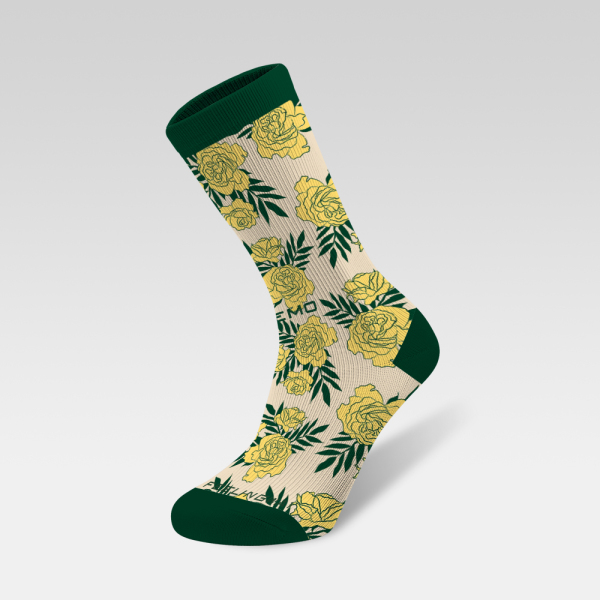 Print yellow flowers and green leaves combination 231129-07