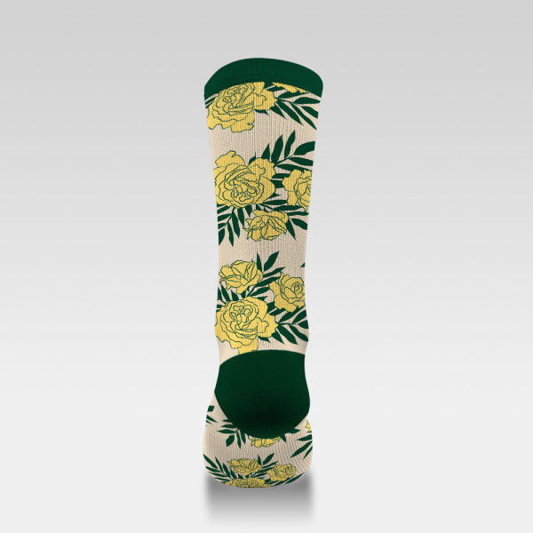 Print yellow flowers and green leaves combination 231129-07