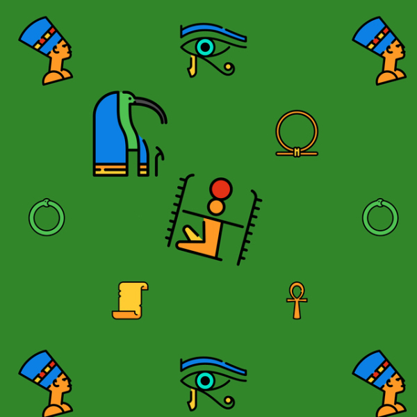 Various colorful cartoon Egyptian elements 240103-05