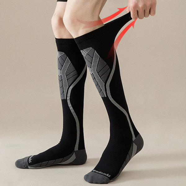 3 Pairs High Elastic Ergonomic Design Sports Calf Compression Socks Test Sample