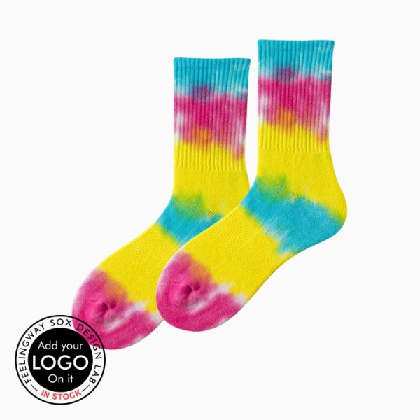 3 Pairs Tie-dye Colorful Towel Bottom Warm Thick Casual Sports Socks Test Sample