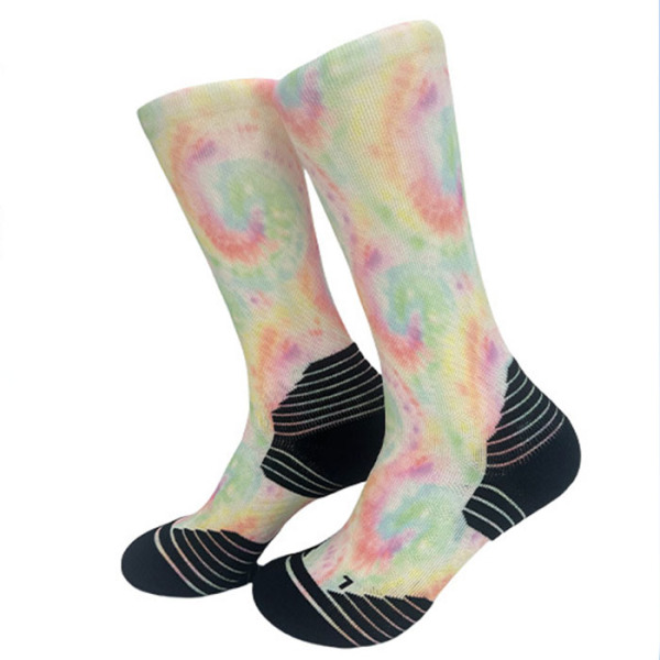3 Pairs Printed Sweat Absorption Sports Compression Basketball Socks Test Sample
