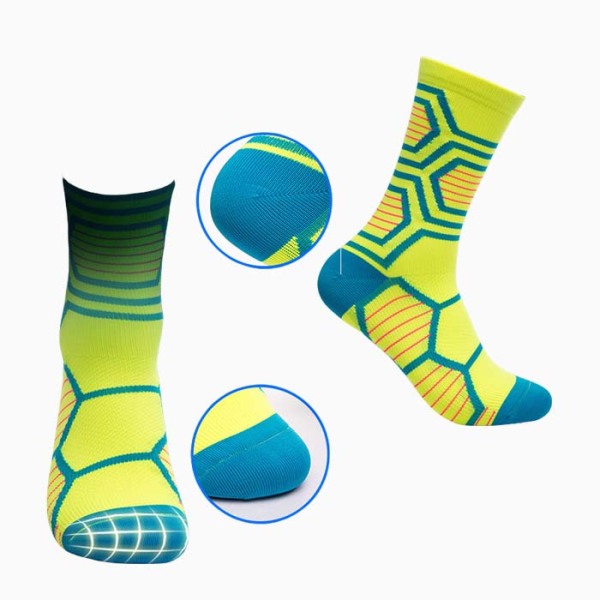 3 Pairs Geometry Athletic Mesh Breathable High Elastic Cycling Socks Test Sample