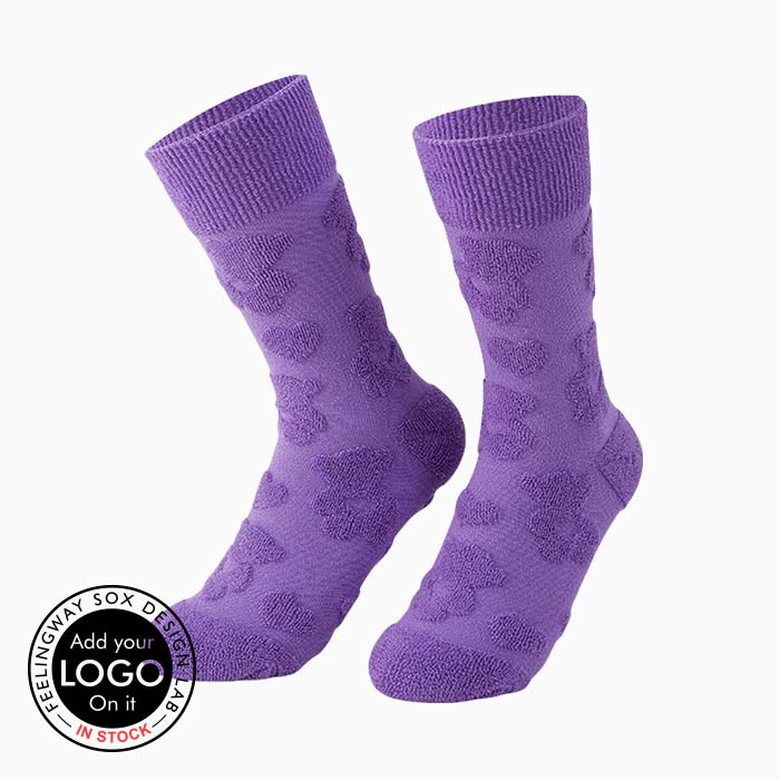 3 Pairs 3D Bear Pattern Anti Slip Towel Bottom Casual Sports Socks Test Sample