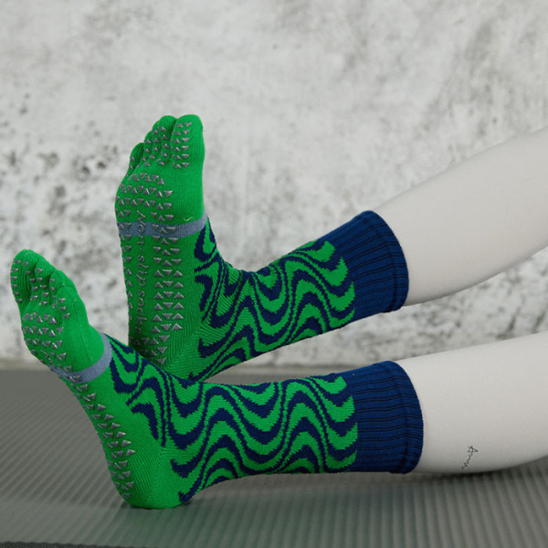 3 Pairs Wavy Line Five Toe Non-slip Grip Sports Breathable Pilates Socks Test Sample