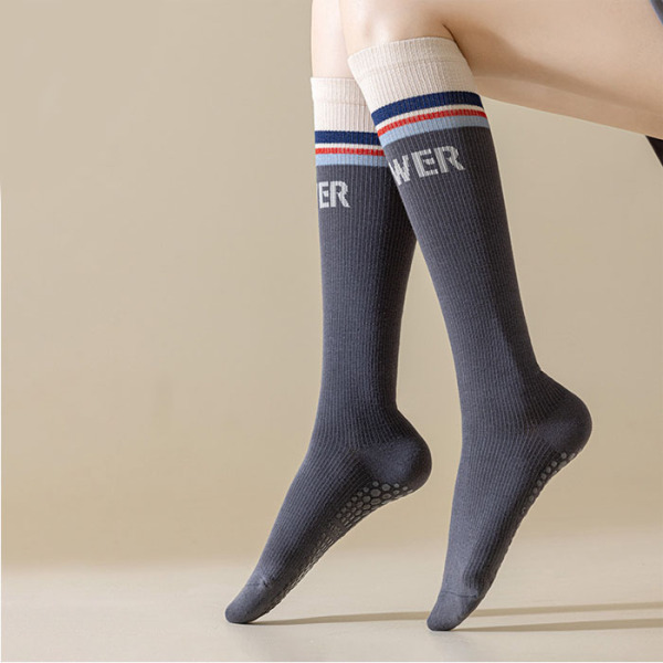3 Pairs Non-slip Sports Grip Compression Knee-high Pilates Socks Test Sample