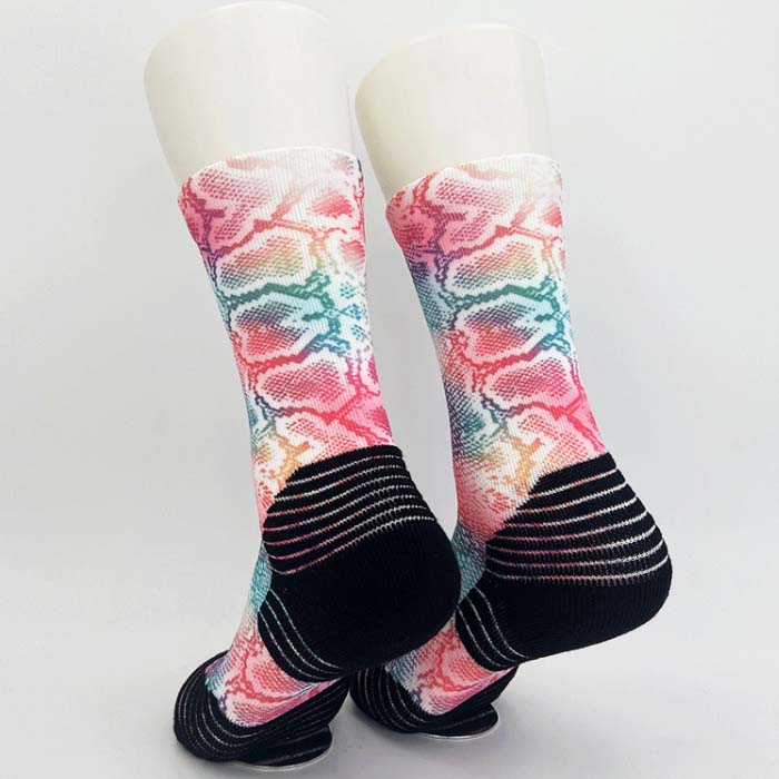 3 Pairs Printed Sweat Absorption Sports Compression Basketball Socks Test Sample