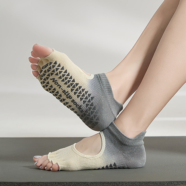 3 Pairs Open Toe Sweat Absorption Instep Anti-slip Grip Yoga Socks Test Sample