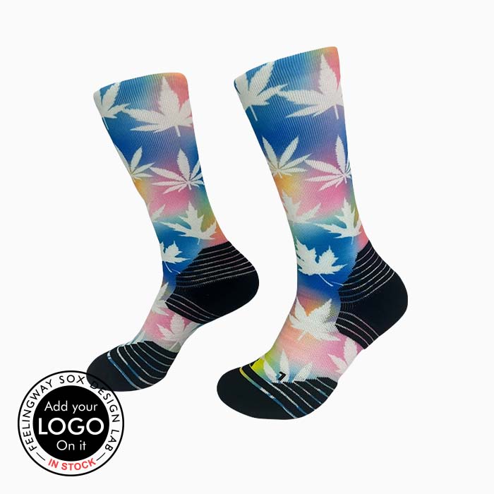 3 Pairs Printed Sweat Absorption Sports Compression Basketball Socks Test Sample