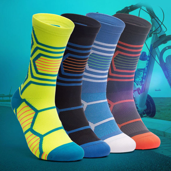 3 Pairs Geometry Athletic Mesh Breathable High Elastic Cycling Socks Test Sample