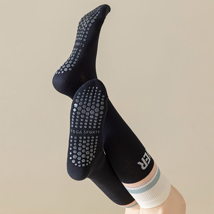 3 Pairs Non-slip Sports Grip Compression Knee-high Pilates Socks Test Sample