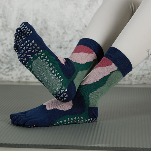 3 Pairs Five Fingers Non-slip Grip Compression Long Pilates Socks Test Sample