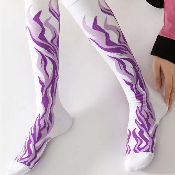 3 Pairs Fashion Stitching High Elastic Sports Long Compression Socks Test Sample