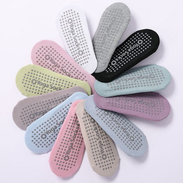 3 Pairs Sweat Absorption Instep Anti-slip Grip Aerobics Yoga Socks Test Sample