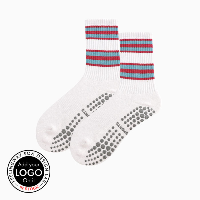 3 Pairs Thick Shock Absorption Warm Sports Anti-slip Grip Pilates Socks Test Sample