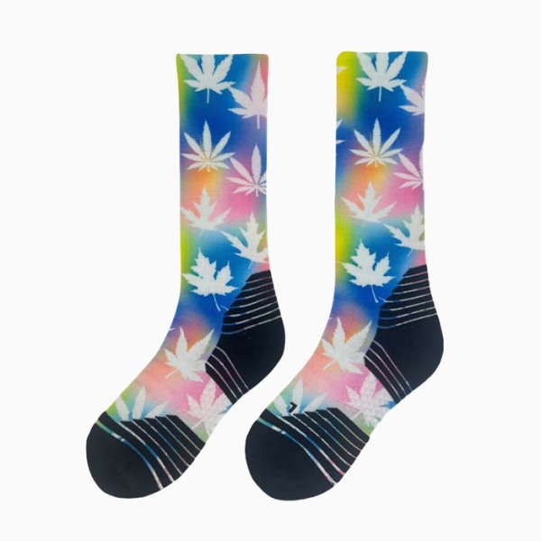 3 Pairs Printed Sweat Absorption Sports Compression Basketball Socks Test Sample