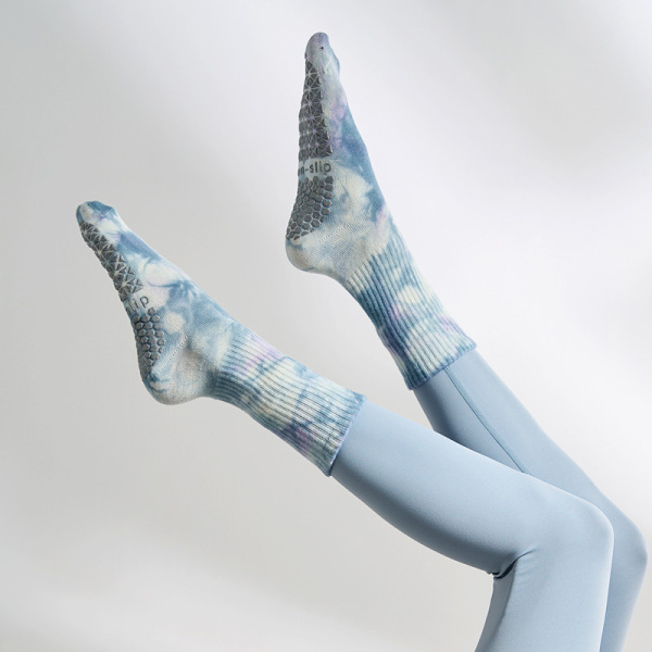 3 Pairs Breathable Tie-dye Starry Sky Non-slip Grip Sports Pilates Socks Test Sample