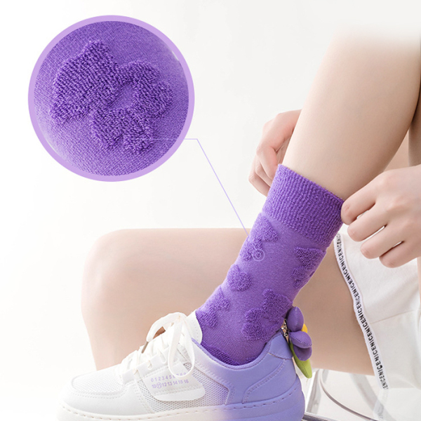 3 Pairs 3D Bear Pattern Anti Slip Towel Bottom Casual Sports Socks Test Sample