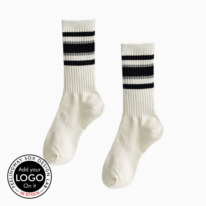 3 Pairs Non-slip Sports Grip Thick Cotton Stripe Pilates Socks Test Sample
