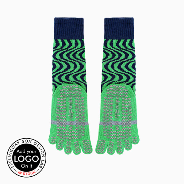 3 Pairs Wavy Line Five Toe Non-slip Grip Sports Breathable Pilates Socks Test Sample