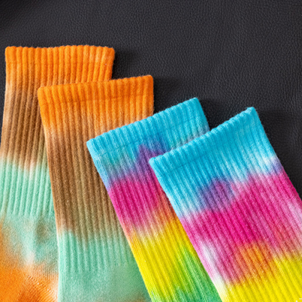 3 Pairs Tie-dye Colorful Towel Bottom Warm Thick Casual Sports Socks Test Sample