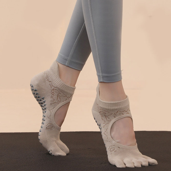 3 Pairs Indoor Sports Instep Anti-slip Grip Five-finger Yoga Socks Test Sample