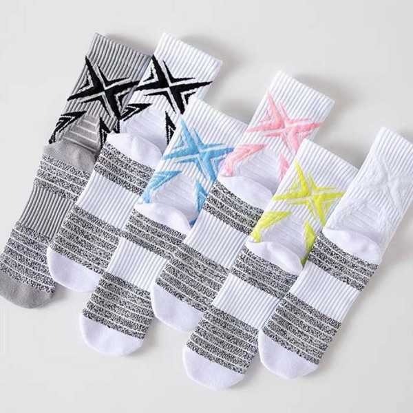 3 Pairs Professional Non-skid Yarn Sports Basketball Socks Test Sample