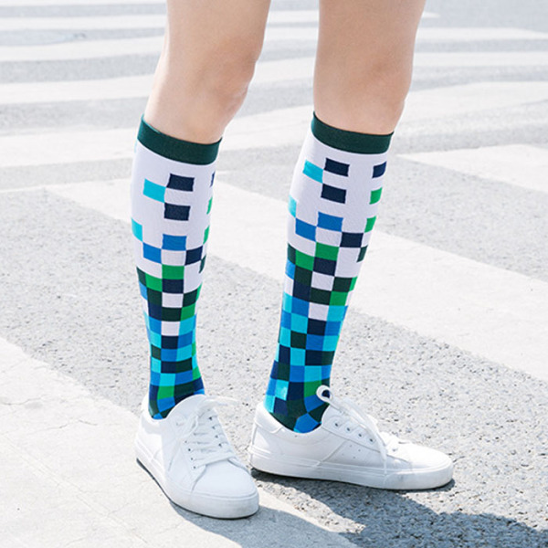 3 Pairs Checkerboard Pattern Compression Sports Anti-slip Pilates Socks Test Sample