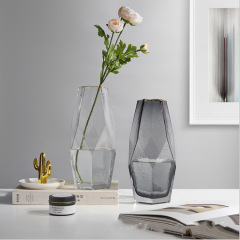 Nordic Glass Geometry Vase Luxury Creative Table Flower Glass Vase For Wedding