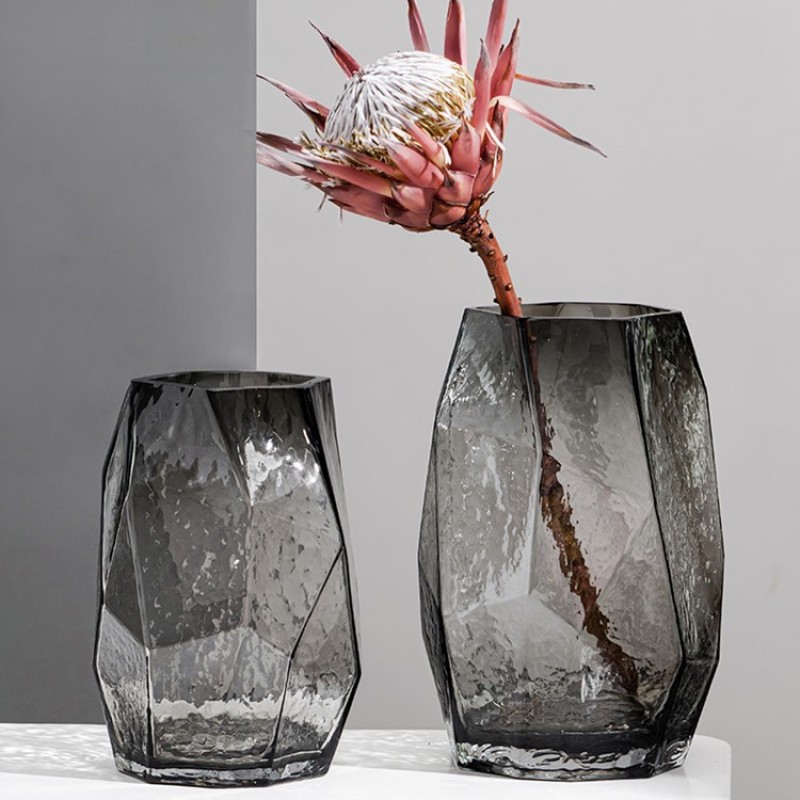 Cheap Wholesale Custom Modern Nordic crystal vase Home Decoration Clear Tall Wedding Glass Vase