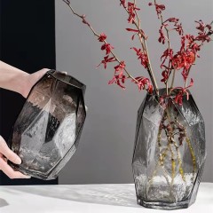 Cheap Wholesale Custom Modern Nordic crystal vase Home Decoration Clear Tall Wedding Glass Vase
