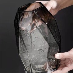 Cheap Wholesale Custom Modern Nordic crystal vase Home Decoration Clear Tall Wedding Glass Vase